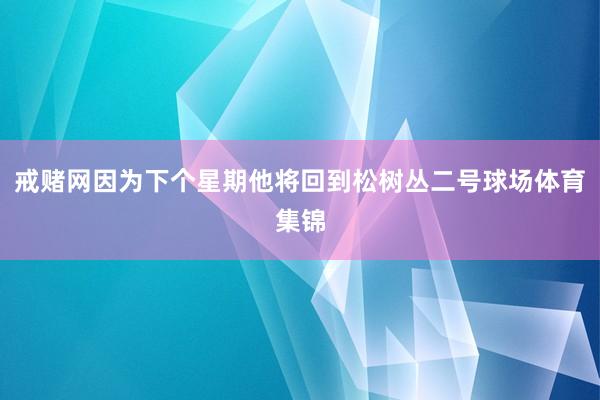 戒赌网因为下个星期他将回到松树丛二号球场体育集锦