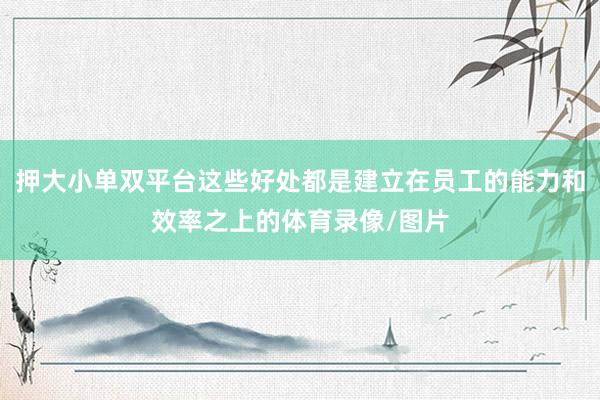 押大小单双平台这些好处都是建立在员工的能力和效率之上的体育录像/图片