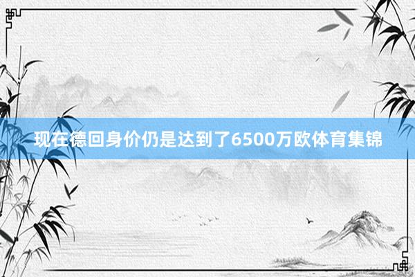 现在德回身价仍是达到了6500万欧体育集锦