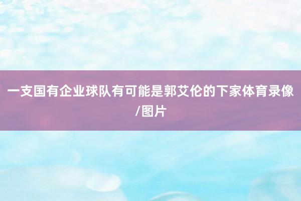 一支国有企业球队有可能是郭艾伦的下家体育录像/图片